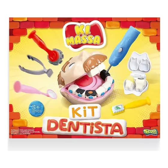 Brinquedo Kit De Massinha Modelar Dentista Infantil - Sunny