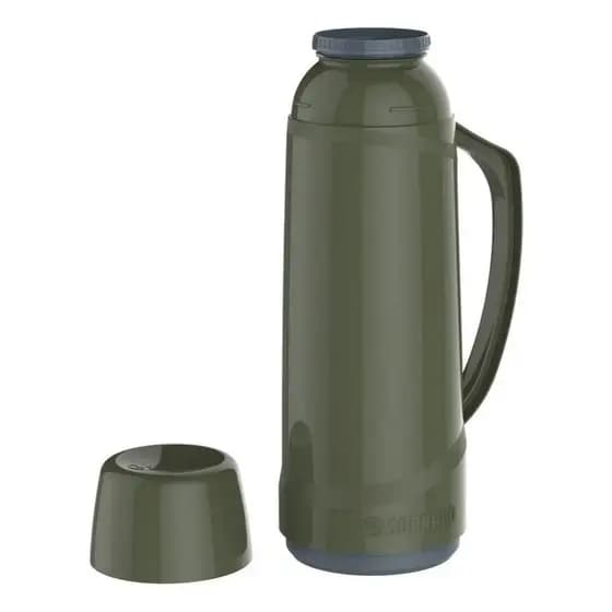 Garrafa Térmica Soprano Cristal 1L de Mesa Ampola de Vidro Mantém Quente 8h Frio 12h Alça BPA Free Café Chá Água Viagem