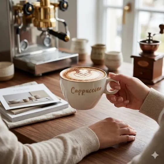 Caneca Rustic Jumbo Cappuccino Cerâmica Bege 440ml-hausktaft