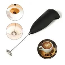 Mini Mixer Elétrico Inox Misturador de Bebidas Shake Café Chá Vitamina Drinks Leite Portátil Prático Cozinha Preto