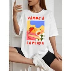 Blusa Feminina La Playa 100% Algodão Premium T-Shirt Moda Gringa Camiseta StreetWear