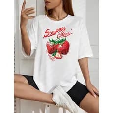 Blusa Feminina Concurso De Morango 100% Algodão Premium T-Shirt Moda Gringa Camiseta  StreetWear