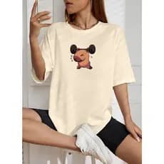 Camiseta Feminina "CAPIVARA TREINANDO" Camisa 100% Algodão Premium Moda Blogueira T-shirt Treino