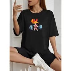 Camiseta Feminina T-shirt Treino "FLORZINHA GYM" Camisa 100% Algodão Premium Moda Blogueira
