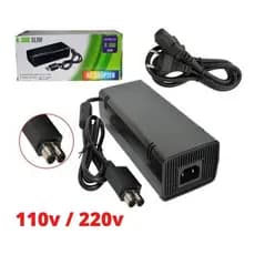 Fonte Xbox 360 Slim 2 Pinos + Cabo De Força Bivolt 110v/220v