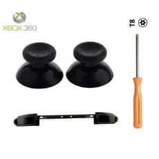 2x Botões Analogico Preto + 1x Botão Gatilho LB RB Preto + 1x Chave T8 Compativel Controle Xbox 360