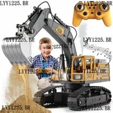 Construção Trator Recarregável Brinquedos Com 5 Canais Luz Controle Remoto Escavadeira IPJH JDJ8
