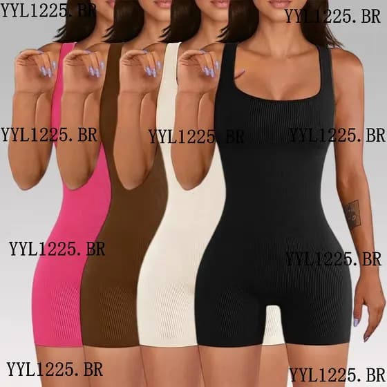 Topsports Macacão Europeu Americano com Almofada no Peito Yoga Wear Abdômen Magro Aperto Fitness Wear Respirável Fio Elá