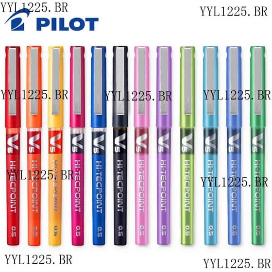 12PCS Caneta Esferográfica De Tinta Líquida Para Pilot V5 Hi Tecint/Extra Fina/0.5mm/Sortidas/Cores/Grande Capacidade/Se