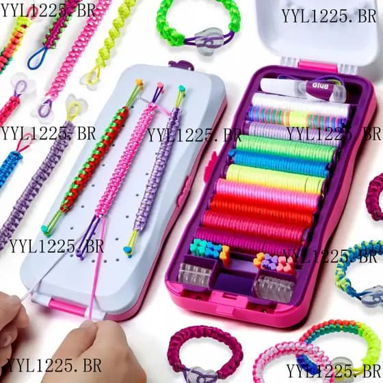 DIY Pulseira Fazendo Kit Menina Jóias Tear Trança Pulseira Maker Artesanato Conjuntos de Brinquedo Artesanal Presente