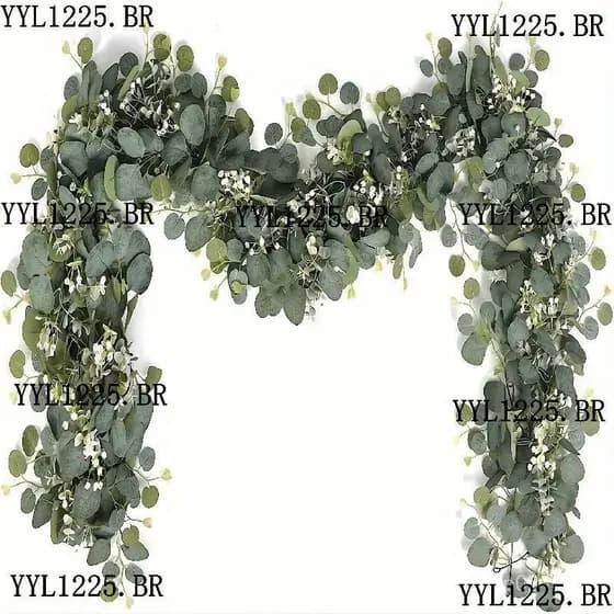 1pc Planta Artificial De Vinha De Eucalipto , Verde Falsa De Textura Real Pendurada Simulada , Adequada Para Casamento P