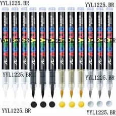 3 Pçs Acrílico Marcador Caneta Pincel Canetas Branco Preto Pintura Arte Marcadores
