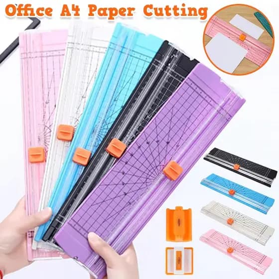 Guilhotina Cortador de Papel A4 Portátil | Lâmina de Precisão e Fácil Manuseio | para Escritório, Scrapbooking e Fotos