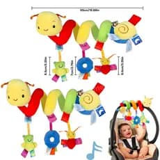 Mobile Centopeia Espiral Arco-Íris Coruja MEDOOSI para Berço e Carrinho | Brinquedo Bebê Conforto Chocalho Lavável