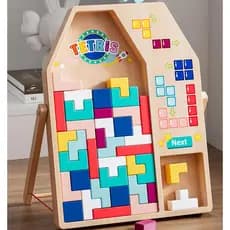 Tetris Brinquedo Educativo Montar Jogo Quebra - Cabeça Infantil  madeira Jogo montessori Interativo Pai-Filho