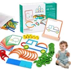 Quebra-cabeça de anel de madeira criativo infantil quebra-cabeça geométrico quebra-cabeça de correspondência Montessori