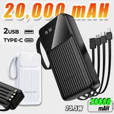 MEDOOSI-Power Bank 20000mAh com Visor Digital Carregamento Ultra-Rápido e 4 Portas USB, Carregador Portátil de celular
