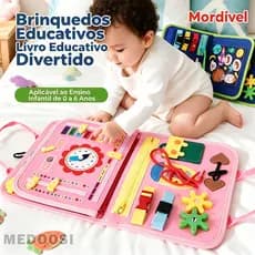 Livro Busy Board INMETRO Montessori Unissex 1-3 Anos, Cores Formas Motor Fino, Brinquedo Educativo Menino Menina