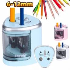 Apontador Elétrico Bateria para lápis Automático 6-12mm Multi-Funcional Operado Com 2 Furos para artistas E Casa escola