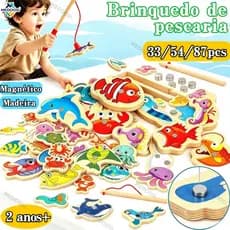 MEDOOSI 54/87/33 Peças Brinquedos Pescaria Magnéticos infantil De Madeira/Jogos Educacionais Para Crianças Montessori