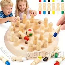 MEDOOSI Brinquedo Educativo Memória Madeira Montessori /Jogo de Xadrez e Quebra Cabeça para Interação Crianças /Infantil