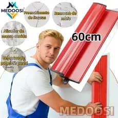 MEDOOSI 60cm Desempenadeira Profissional- Aço Inox com Lâmina Flexível,Troca de Lâmina | Ideal para Massa Corrida, Gesso