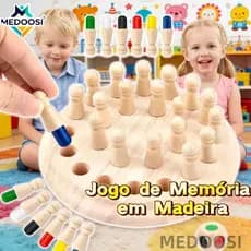 MEDOOSI Brinquedo Educativo de Memória em Madeira  | Jogo de Xadrez para Crianças, Treino de Atenção e Concentração