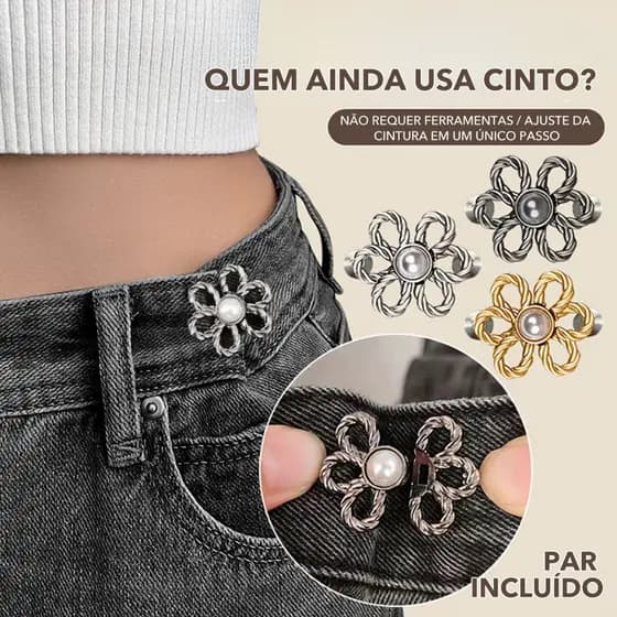 Broche De Metal Fofo De 1 Peça Fivela Flor De Cintura Jeans Ajuste Botões Destacáveis Sem Pregos