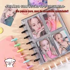 Álbum de Botões de Cogumelos com 80 Bolsos de 3 Polegadas para Armazenamento de Cartões