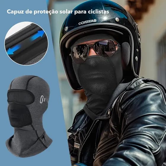 Touca Ninja Balaclava Proteção Solar UV50+ Respirável Com Furo Para Óculos Ciclismo Moto
