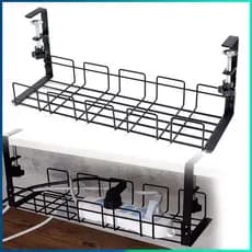 Sob a bandeja de cabos de mesa Rack de armazenamento de fios Rack de armazenamento de plugue de carregador de energia