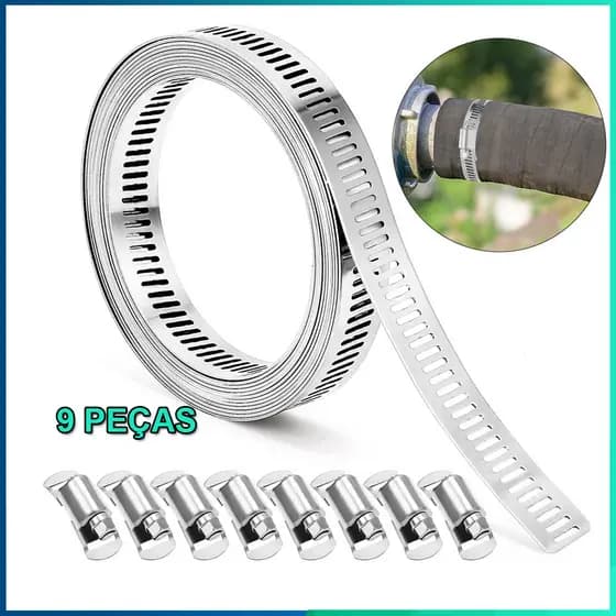 4 Metros Fita Perfurada Aço Galvalume Abraçadeira 4m*12.7mm Com Parafuso e Porca