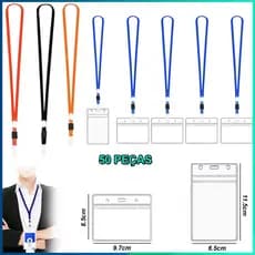 50 pçs de  de porta-cartão de identificação com  cordão à prova d'água capa para crachá de peito etiquetas