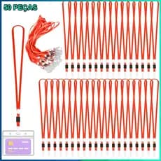 50pçs colhedores cordão Vermelho para crachás de identificação cordão para crachás de identificação do escritório
