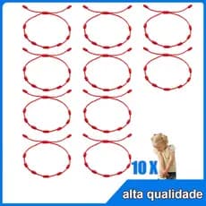 10 peças Pulseiras VERMELHA 7 nós atrai Proteção e Prosperidade adulto/infantil