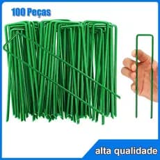 100 Unidades verde Grampo Para Fixação De Grama Sintética ganchos de fixação para jardinagem