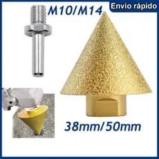 38/50mm diamante Bit M10/M14 junta rosqueada cerâmica telha porcelana ângulo moedor broca conjunto de ferramentas