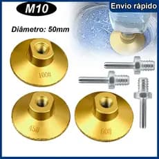100 #60 #45 #M10 50mm cabeça de moagem plana de soldagem corte pedra bancada polimento ângulo moedor disco moagem
