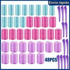 48Pcs Meninas Auto Aperto Rolo De Cabeleireiro/Hair Curler Multi Size Home Salon Styling Ferramenta De Cabelo Franja