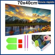 5d diamante completo pintura diamante bordado lago pôr do sol imagem arte ponto cruz conjunto Kit de ferramentas DIY