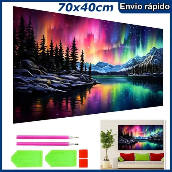 70x40cm Floresta Aurora Pintura Diamante 5D Pintura de Diamante Kits De Pintura Diamante Para Adultos Quadrado