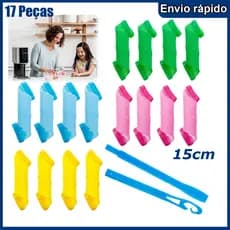 15CM Rolo Modelador de Cabelo 17Pçs Rolos Mágicos de Cabelo Macio Ferramenta de Estilo para Lindos Cacheados e Sem Calor