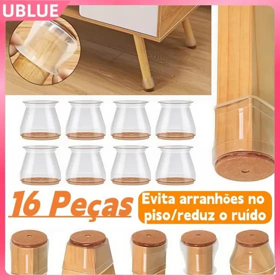 16 Peças Protetor Para O Pé Da Cadeira Mesa De Silicone - Evite arranhões no piso