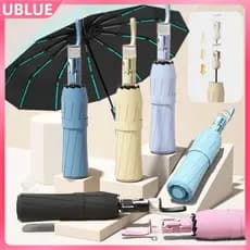 Guarda-chuva Grande Automático Portátil 50 Varetas Proteção UV - Sistema Antirrebote de Segurança