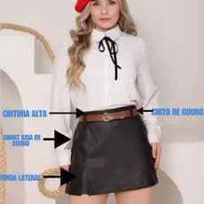 SHORT SAIA FEMININO CINTURA ALTA SUPER  TENDENCIA DE CORES DE MODA  INVERNO