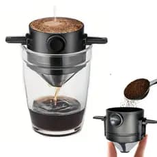 Coador De Café Portátil Mini Filtro Aço Inoxidável Gotejamento Cozinha Reutilizável BM-F1034