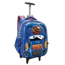 Mochila Infantil Carrinho Alto Relevo 3D Escolar Reforçada
