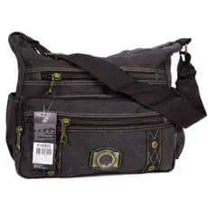 Bolsa Transversal Kv8805 Em Lona Reforçada Uso Diário Trabalho Viagem