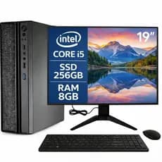 Slim Completo i5 8ª Gen Ram 8GB SSD 256GB Win 11 Computador Com Monitor 19" + Kit Office Sem Fio