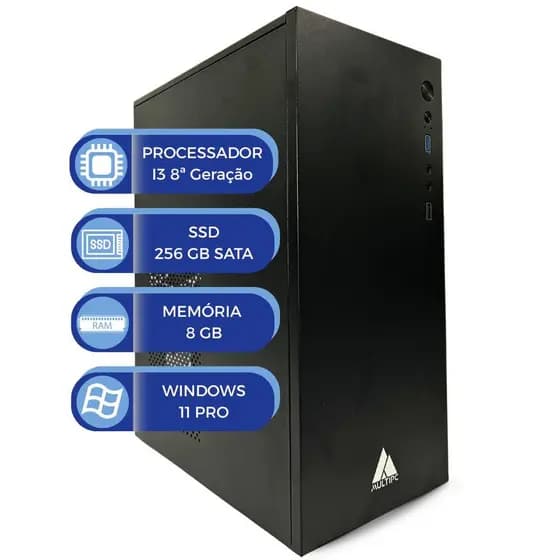 Computador MultiPc Intel i3 8ª Geração 8GB RAM 256GB SSD Windows 11